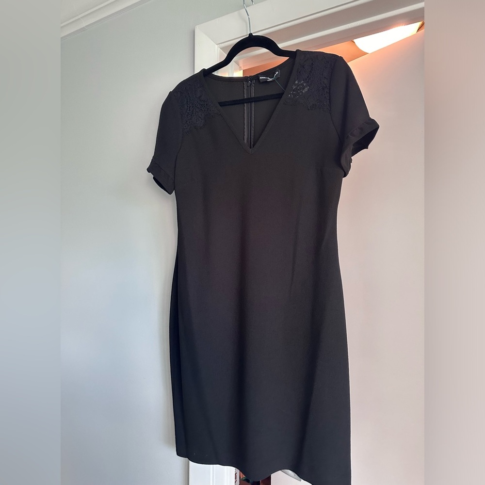 Karl Lagerfeld Black Dress with Lace trim